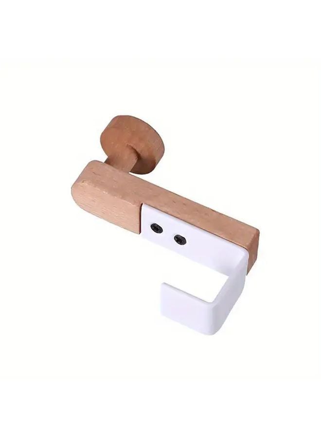 Colorful Wooden Door Hook Rack Easy Install Space Saving Towel Coat Organizer Modern Style - Image 1