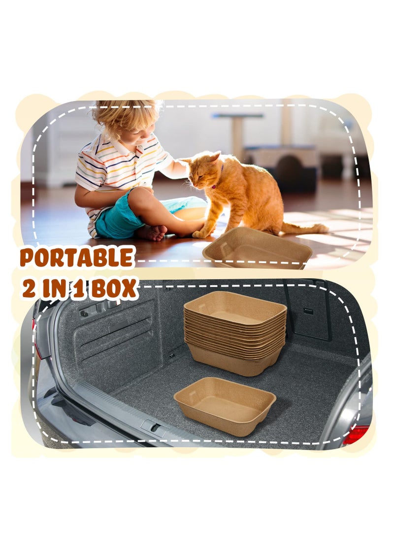 SYOSI - 5 Pack Disposable Cat Litter Box Paper Kitten Litter Boxes Sustainable Clean Sifting Small Disposable Cat Litter Box - Image 1