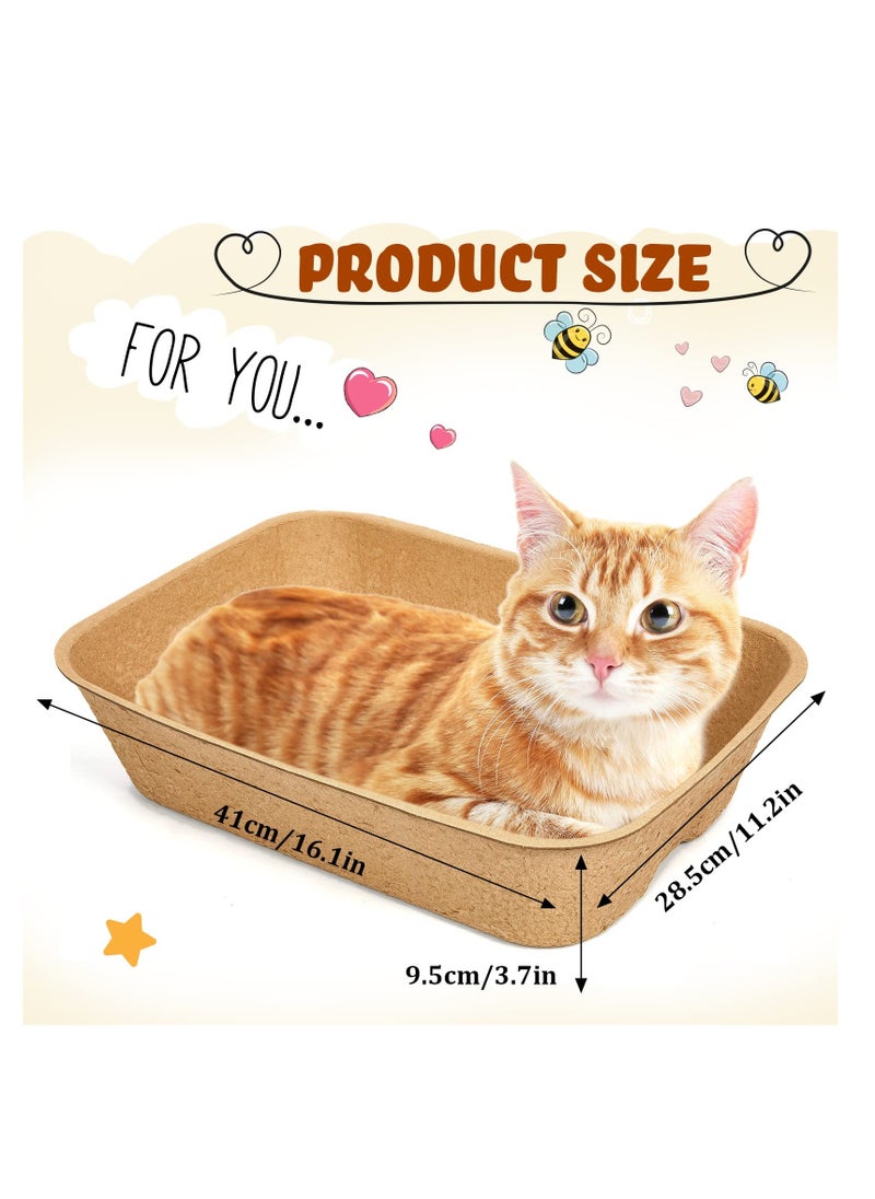 SYOSI - 5 Pack Disposable Cat Litter Box Paper Kitten Litter Boxes Sustainable Clean Sifting Small Disposable Cat Litter Box - Image 1