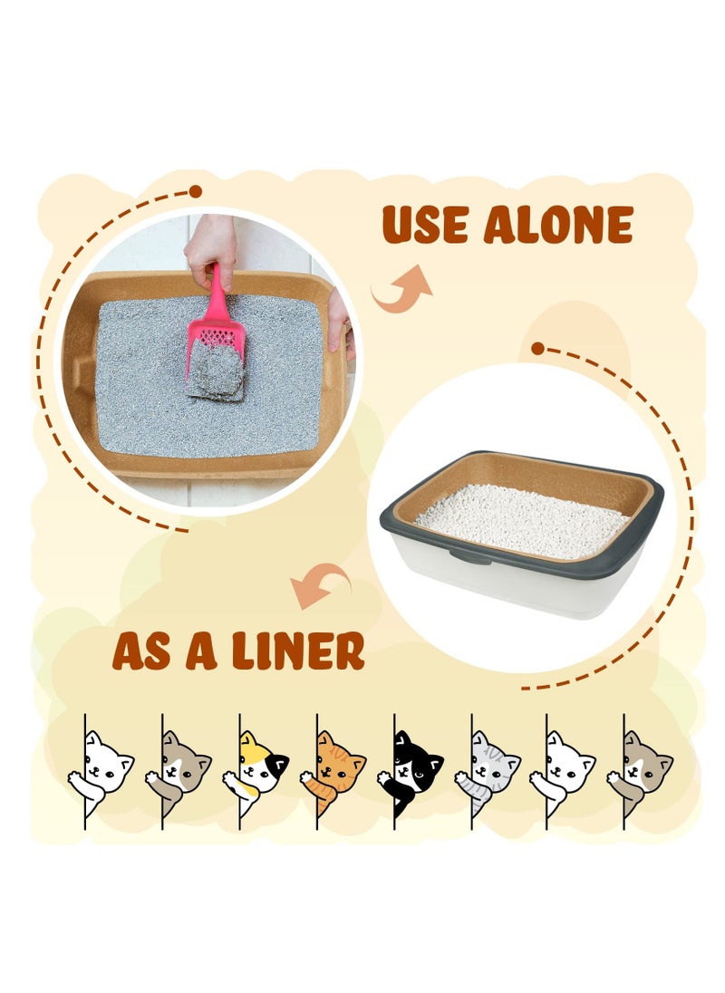 SYOSI - 5 Pack Disposable Cat Litter Box Paper Kitten Litter Boxes Sustainable Clean Sifting Small Disposable Cat Litter Box - Image 1