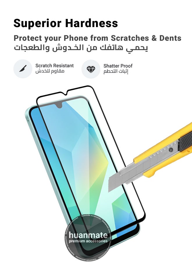 huanmate Samsung Galaxy A16 4G Screen Protector – Premium Edge to Edge Tempered Glass, High Transparency, Delicate Touch, Anti-Explosion, Smooth Arc Edges, Easy Installation  - Image 3