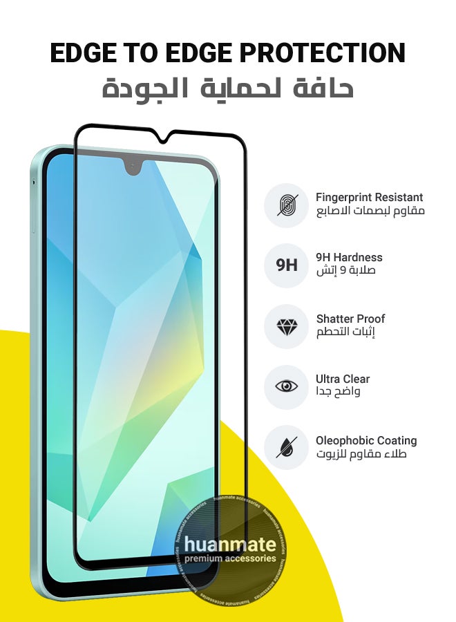 huanmate Samsung Galaxy A16 4G Screen Protector – Premium Edge to Edge Tempered Glass, High Transparency, Delicate Touch, Anti-Explosion, Smooth Arc Edges, Easy Installation  - Image 2