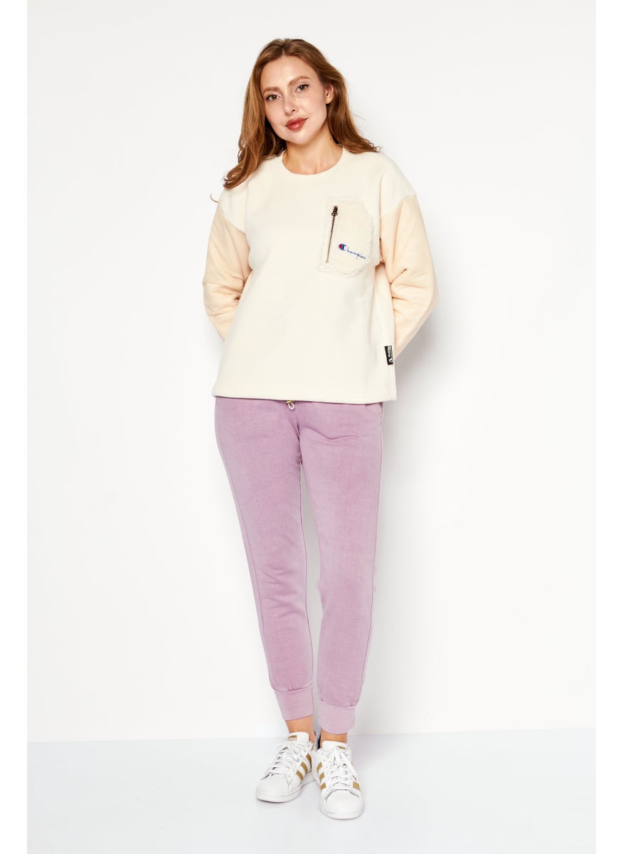 Champion ملابس رياضية نسائية ذات أكمام طويلة خارجية سويت شيرت، بيج  - Image 4