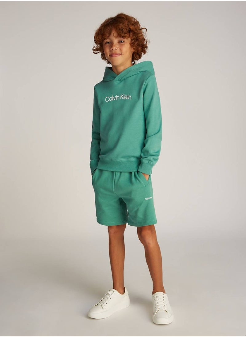 Calvin Klein Jeans Kids' Terry Hoodie - Cotton, Green  - Image 5