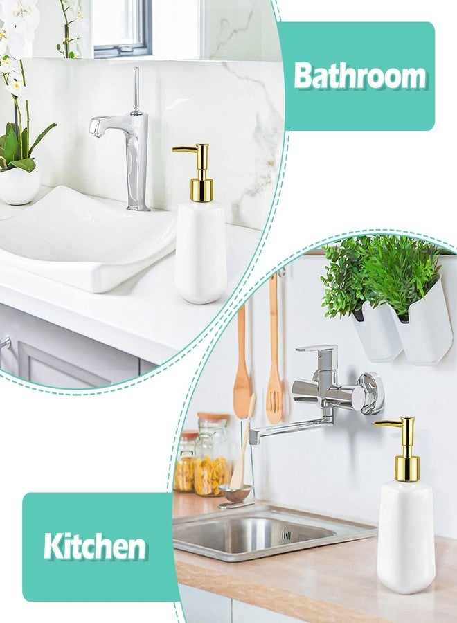 Natheeph Dish Soap Dispenser, Hand Soap Dispenser Ceramic Bottle, Refillable Liquid Great for Kitchen Dish Soap, Hand Soap, Essential Oil & Lotion (Bright White) - Image 5
