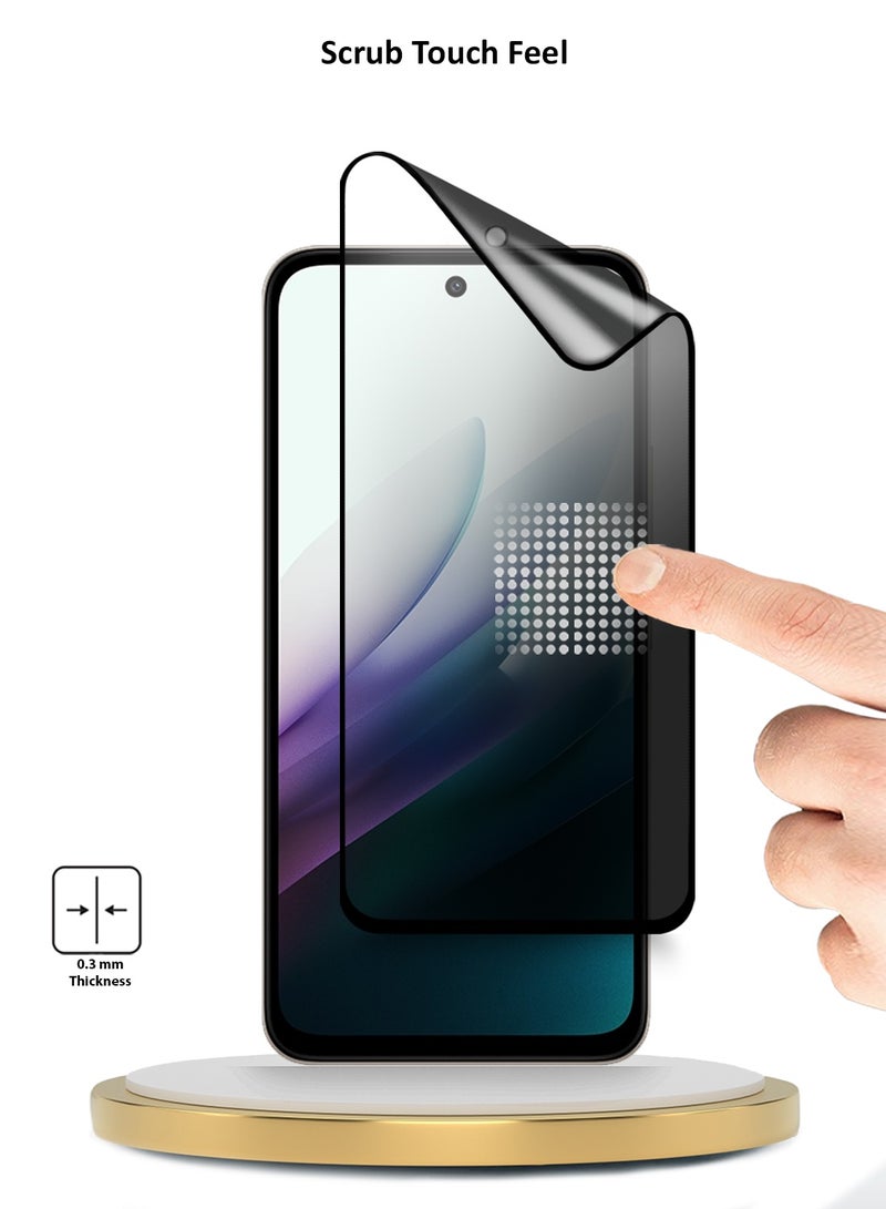 دبليو تيك حامية شاشة كاملة الغراء غير اللامعة المرنة للخصوصية من زجاج السيراميك النانو المميز Xiaomi Redmi 15 4G/5G 2025 - شفاف/أسود - Image 4