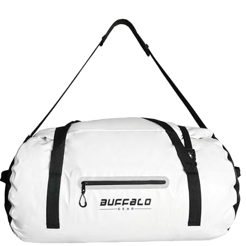 Buffalo Gear Waterproof Duffle Bag 80L Travel Duffel Dry Bag for Kayaking, Rafting, Boating, Fishing, Camping, White - Image 2