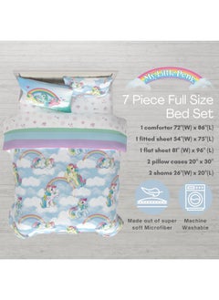 Franco Franco Collectibles My Little Pony Classic Retro Rainbow Bedding 7 Piece Super Soft Comforter and Sheet Set with Sham, Full, (100% Official Licensed Product)  - Image 2