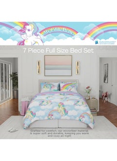 Franco Franco Collectibles My Little Pony Classic Retro Rainbow Bedding 7 Piece Super Soft Comforter and Sheet Set with Sham, Full, (100% Official Licensed Product)  - Image 3