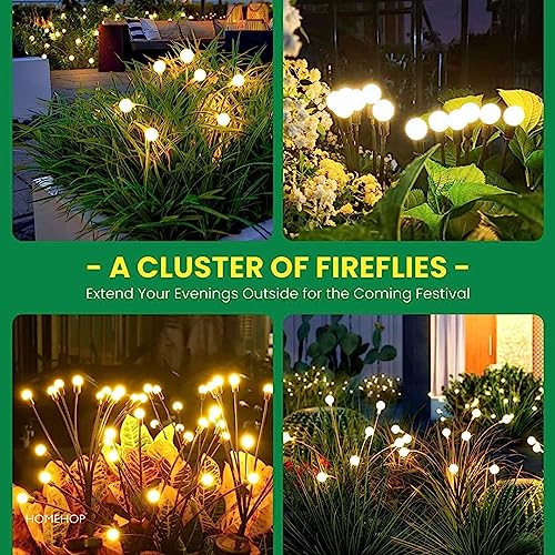 Homehop Solar Light Outdoor Swaying Firefly Garden lamp with 8 Led, Waterproof for Home Decor & Courtyard, Auto On/Off,Warm White (ABS Stainless Steel) - Image 2