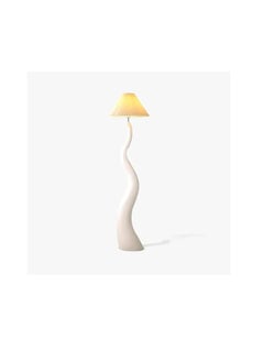 AWD Twisted Pleated Floor Lamp, Curved Floor Standing Lamp with Pleated Lampshade LED Tricolored Bulb Plug, Side Standing Floor Light for Living room, Bedroom, Home, Office Decor.  - Image 1