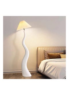 AWD Twisted Pleated Floor Lamp, Curved Floor Standing Lamp with Pleated Lampshade LED Tricolored Bulb Plug, Side Standing Floor Light for Living room, Bedroom, Home, Office Decor.  - Image 3