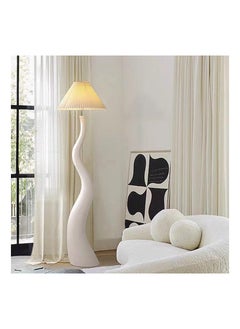 AWD Twisted Pleated Floor Lamp, Curved Floor Standing Lamp with Pleated Lampshade LED Tricolored Bulb Plug, Side Standing Floor Light for Living room, Bedroom, Home, Office Decor.  - Image 4