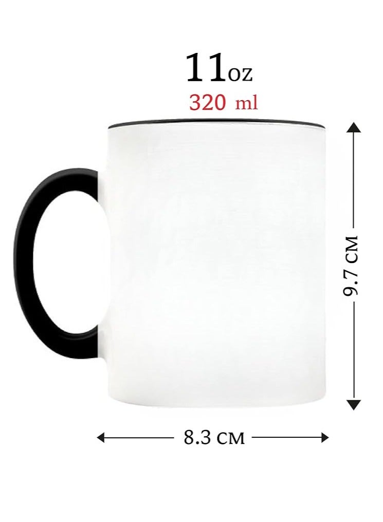 RYN Merry Christmas Design Printed Ceramic Coffee Mug Suitable Gift for Christmas | Christmas Theme| Christmas Decor | Gifts for Friends| Gift for Employees (Two Tone Black Mug, Design 9) - Image 3