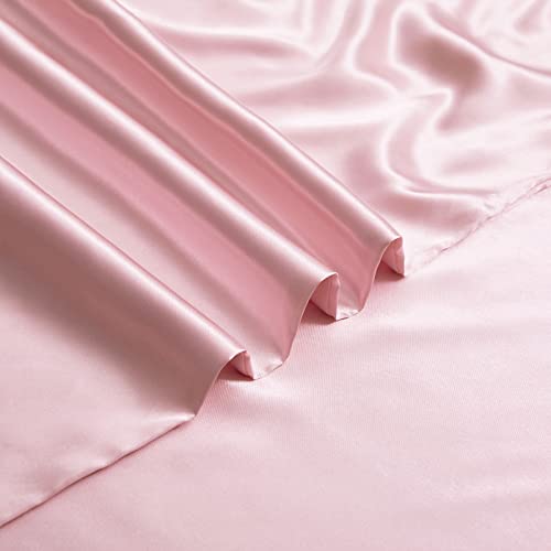 NSGZ 48"x72" Duvet Cover for Weighted Blanket, Silky Soft Satin Weighted Blanket Cover Twin Size Satin Blanket Duvet Cover, Removable Duvet Cover with 8 Ties Secure Fastening, Pink - Image 4