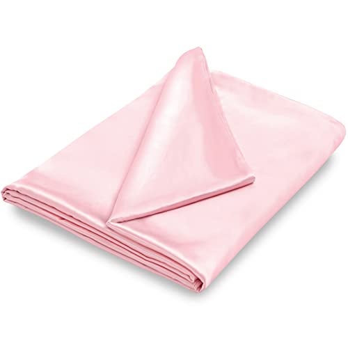 NSGZ 48"x72" Duvet Cover for Weighted Blanket, Silky Soft Satin Weighted Blanket Cover Twin Size Satin Blanket Duvet Cover, Removable Duvet Cover with 8 Ties Secure Fastening, Pink - Image 1