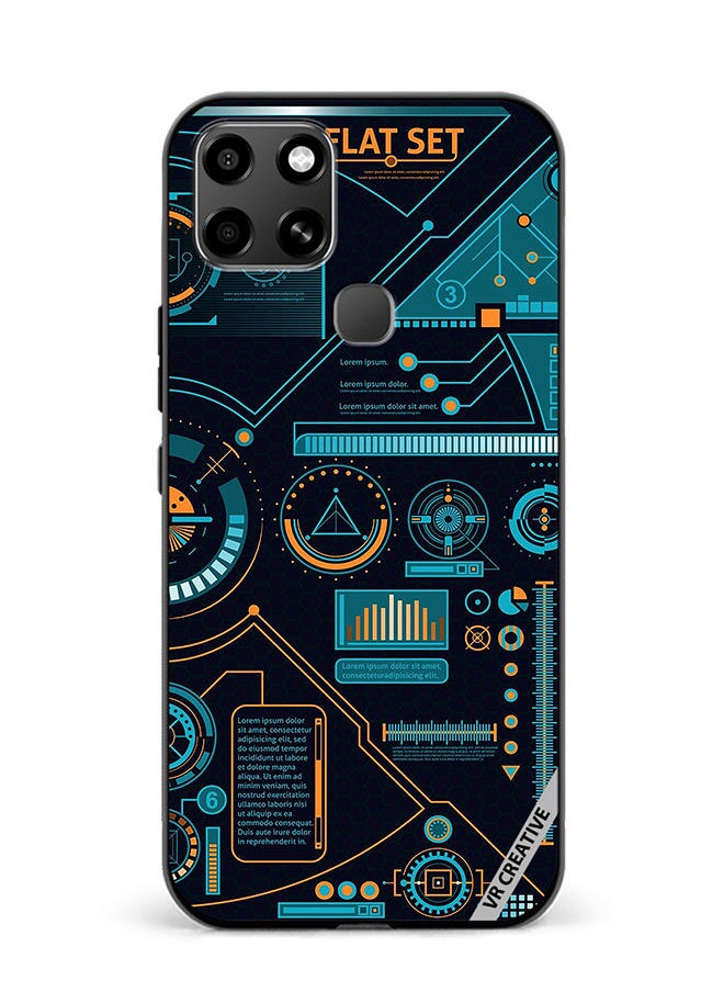 Protective Case Cover For Infinix Smart 6 Abstract Design Multicolour