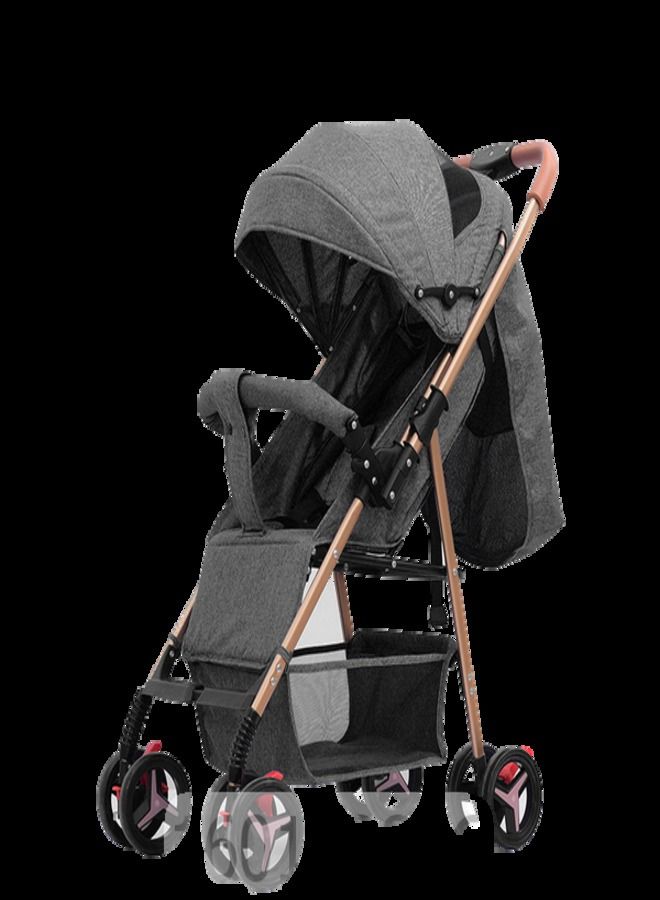 Lightweight Foldable Baby Stroller High Grade Material Foldable Handle Grey