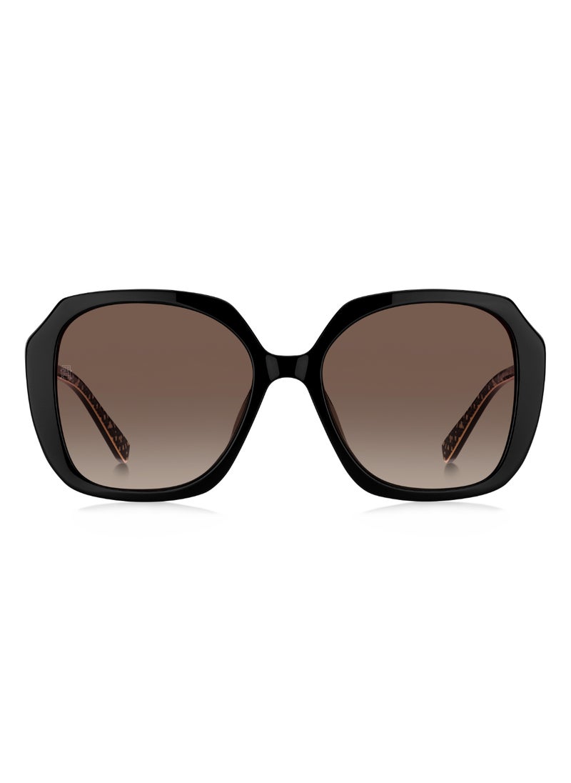 TOMMY HILFIGER - Women's Uv Protection Square Shape Acetate Sunglasses Th 2105/S Brown 50 - Lens Size: 50.4 Mm - Blk Ptt Bw - Image 1