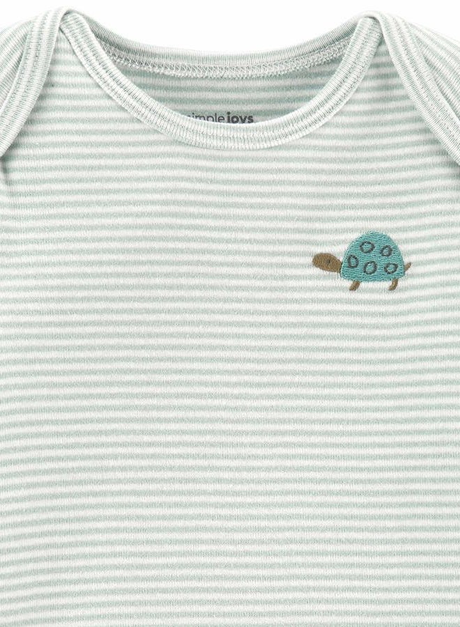 Simple Joys by Carter's Baby 6-Piece Neutral Bodysuits (Short and Long Sleeve) and Pants Set Layette, Grey Heather/White Animal Print/Avocados/Stripes/Text Print, Premature - Image 2