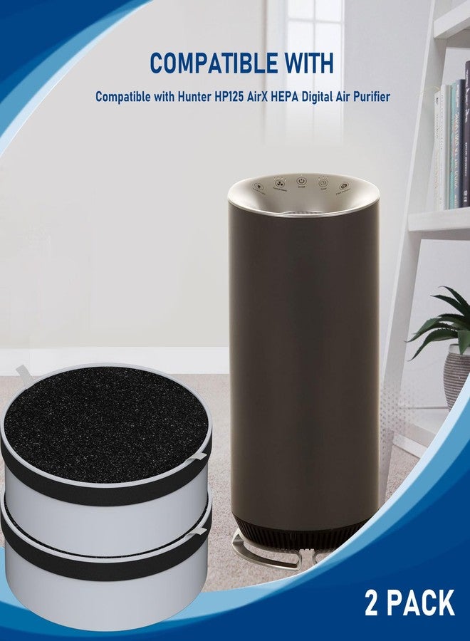 Fizerneer HP125 True HEPA Filter Replacement Set Compatible with Hunter HP125 AirX HEPA Digital Air Cleaner Purifier, Part Number H-HF125-VP H-HF125, 2 HEPA Filter + 4 Activated Carbon Filter - Image 4