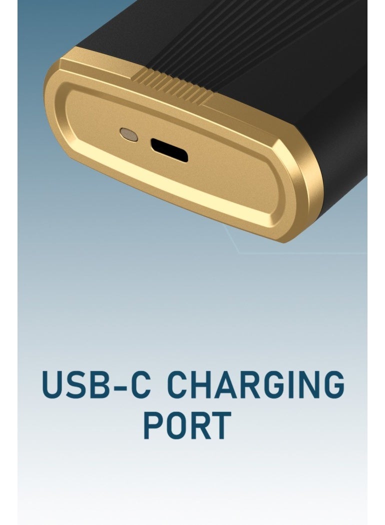 Moxedo مجموعة العناية 3 في 1 من موكسييدو ريفونيكس - ماكينة حلاقة كهربائية قابلة لإعادة الشحن بدون سلك برأس شفرة T وشاشة LED ومنفذ شحن USB-C للأنف والجسم والوجه - Image 2