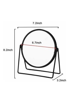 Cool Baby Style COOLBABY Makeup Mirror, Round Swivel Desktop Stand Mirror, 360°Rotation Double Sided Dressing Table Mirro (Black)  - Image 3
