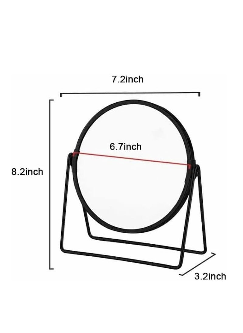 Cool Baby Style COOLBABY Makeup Mirror, Round Swivel Desktop Stand Mirror, 360°Rotation Double Sided Dressing Table Mirro (Black)  - Image 3