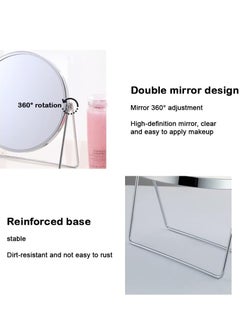 Cool Baby Style COOLBABY Makeup Mirror, Round Swivel Desktop Stand Mirror, 360°Rotation Double Sided Dressing Table Mirro (Black)  - Image 4