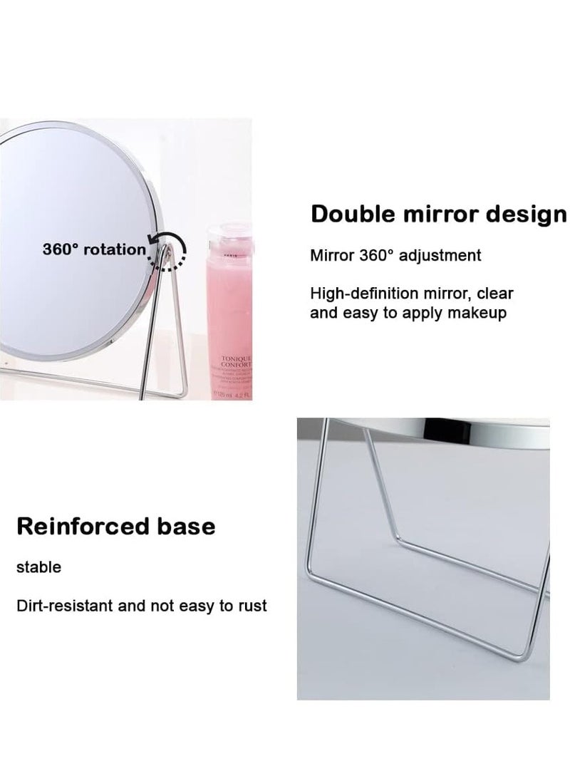 Cool Baby Style COOLBABY Makeup Mirror, Round Swivel Desktop Stand Mirror, 360°Rotation Double Sided Dressing Table Mirro (Black)  - Image 4