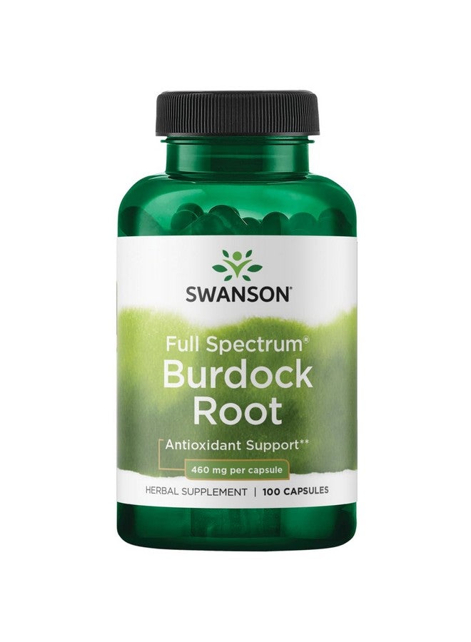 Swanson Burdock Root Kidney & Liver Support - Detox Skin Helps Remove Toxins from The Body - Support Well Being and Healthy Immune System - Herbal Antioxidant Supplement (460 mg 100 Capsules) - Image 1