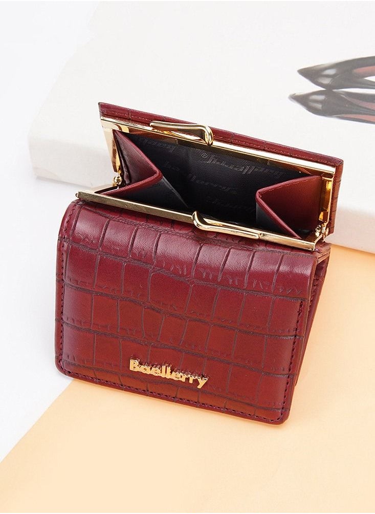 baellerry Women's Short Wallet Stone Pattern Trifold Wallet Fashion Card Bag  - Image 2