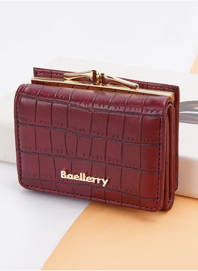 baellerry Women's Short Wallet Stone Pattern Trifold Wallet Fashion Card Bag  - Image 1