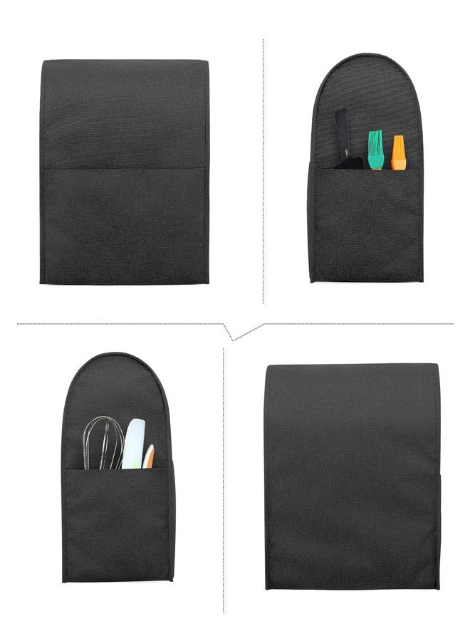 Luxja Dust Cover Compatible with 4.5-Quart and 5-Quart Stand Mixer, Cloth Cover with Pockets for Stand Mixer and Extra Accessories, Black - Image 2