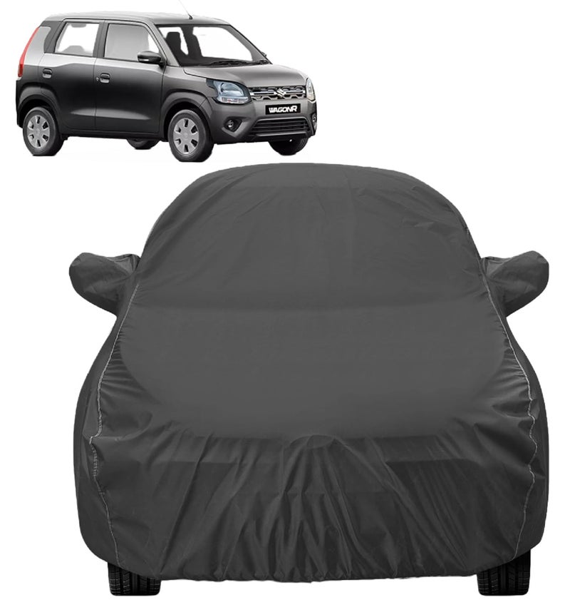 Auto Hub Car Cover Compatible with Maruti Wagonr (Model-2019-Till Date) with Mirror Pocket, Dustproof, Heat Resistant, Triple Stitched, Wagonr New Car Cover- Grey - Image 1