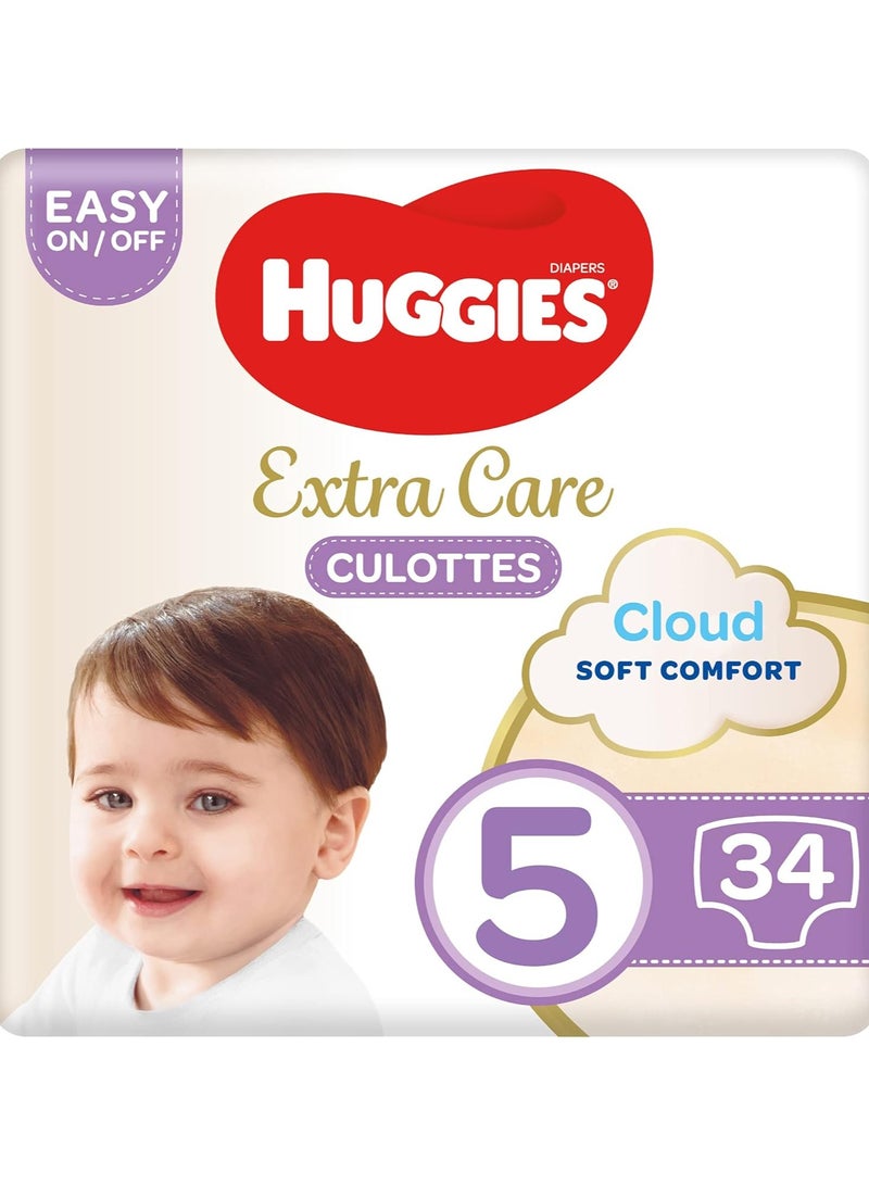 HUGGIES Huggies, Extra Care Culottes, Size 5, 12-17 kg, 34 Diaper Pants - Image 1