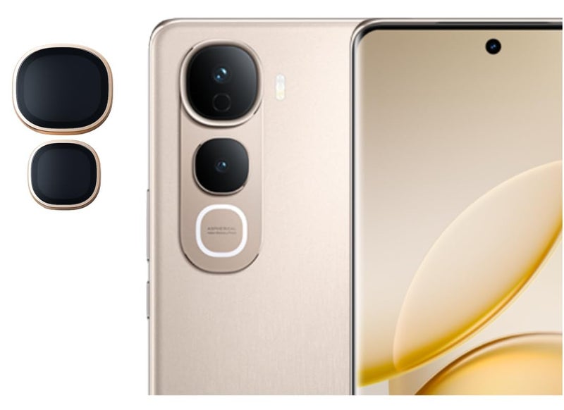FabeKee Camera Lens Frame Glass Compatible with Tempered Glass Aluminum Alloy Frame Individual Camera Lens Protector Cover (Gold, Vivo Y400 Pro 5G) - Image 5