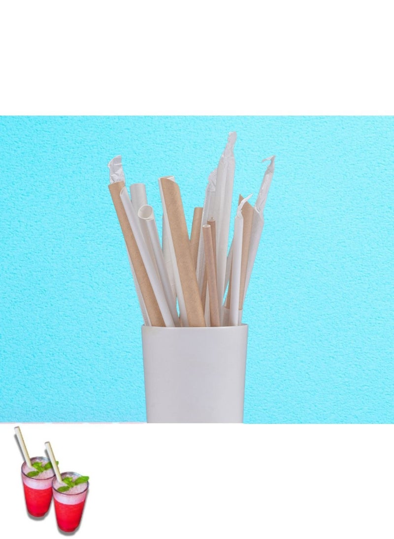 Disposable PapeDisposable Paper Wrapped Straws White 100PCSr Wrapped Straws White 100PCS