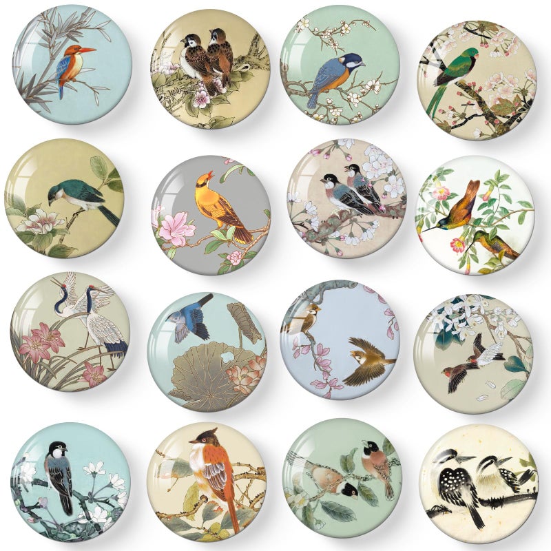MORCART 16PCS Bird Fridge Magnets, Cute Decoration for Refrigerator Locker Whiteboard Decorative Magnetic Board Cabinets Classroom Office Cubicle - Image 1