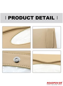 RoadPower Visor Tissue Holder Hanging  For Car Napkin Paper  For Seat Back And Sun Visor Beige  - Image 3