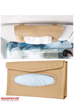 RoadPower Visor Tissue Holder Hanging  For Car Napkin Paper  For Seat Back And Sun Visor Beige  - Image 2