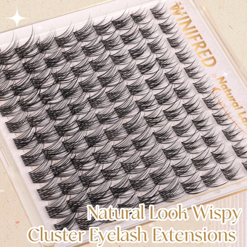 Winifred Natural Lash Clusters Clear Band Eyelash Clusters Wispy Lashes Clusters 8-14mm Cluster Eyelash Extensions C Curvature Individual Lashes DIY Lash Extension Natural Look by Winifred - Image 5