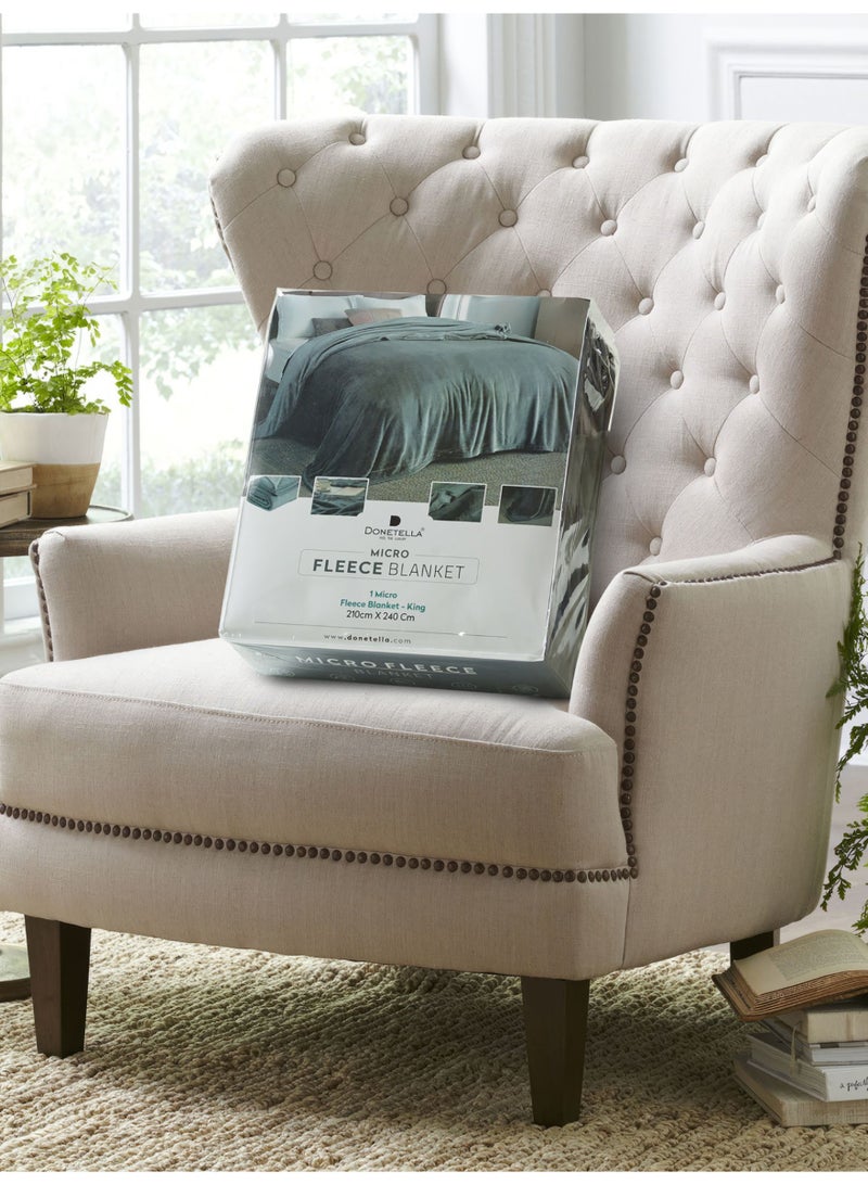 Donetella Fleece Blanket King Size(210 X 240 CM) Super Soft Throw Blanket With 300 GSM Best Lightweight Warm Plush Throws For Bed, Sofa,Couch And Camping,Aluminium - Image 2