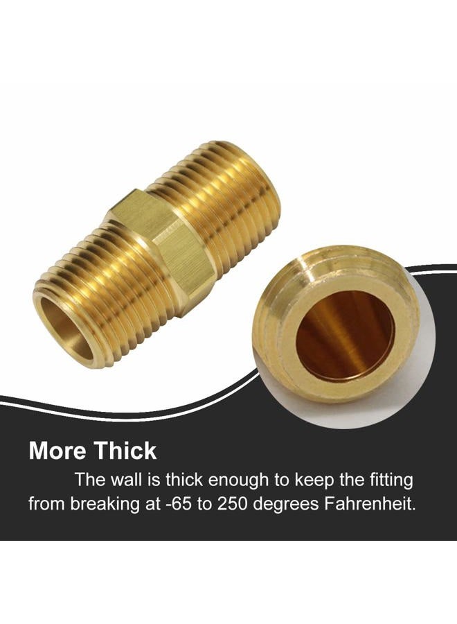 boeray 4pcs 1/4" NPT Male Thread to 1/4" NPT Male Thread Brass Pipe Hose Fitting Straight Hex Fast Coupler Adapter - Image 4