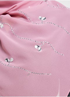 Khizana Floral Diamante  Long Hijab Scarf  - Image 4