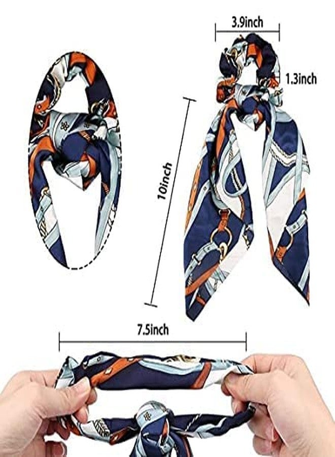 LIGAMENT Scrunchies Women Hair Ribbon Scrunchies Ties Satin Floral Scarf Chiffon Hair Bands crunchies (Crunchy 10 PC) - Image 4
