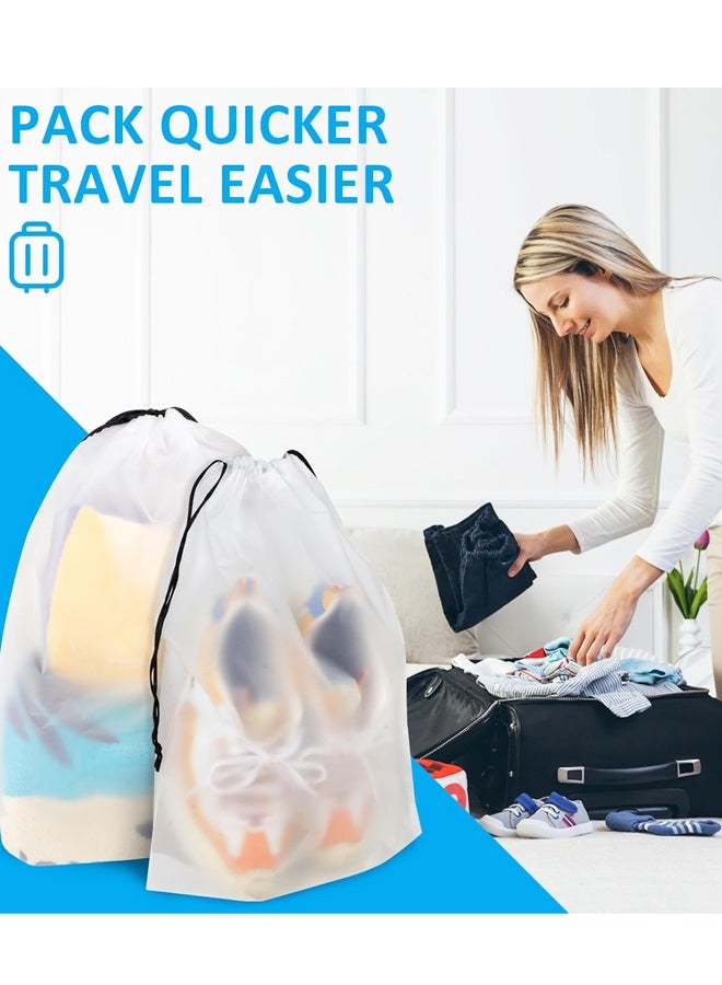 12 قطعة من حقائب الأحذية للسفر، حقائب أحذية سفر شفافة برباط للتعبئة ومنظمة أحذية مقاومة للماء والغبار للنساء والرجال، أدوات أساسية محمولة للسفر - Image 5