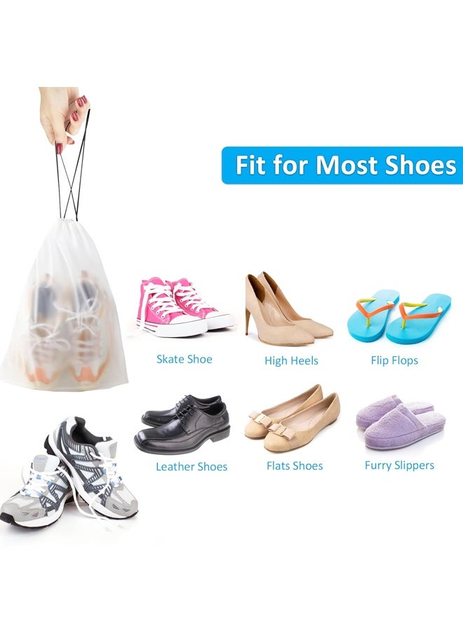 12 قطعة من حقائب الأحذية للسفر، حقائب أحذية سفر شفافة برباط للتعبئة ومنظمة أحذية مقاومة للماء والغبار للنساء والرجال، أدوات أساسية محمولة للسفر - Image 4