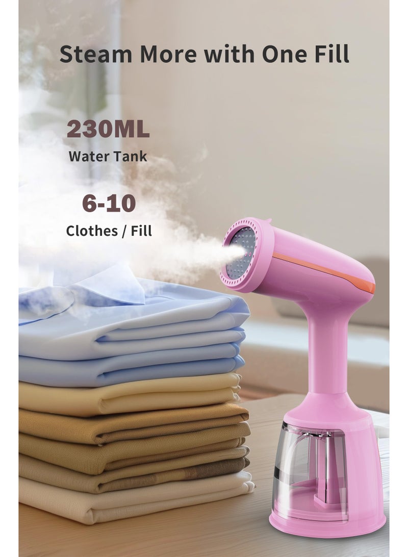 ULHYC 1200W High-Power Handheld Steam Iron with 30-Second Fast Heat-Up, 5 Smart Modes, Suitable for All Fabrics, Effective Wrinkle Removal, Portable Design, Pink | Gift Recommendation - Image 3