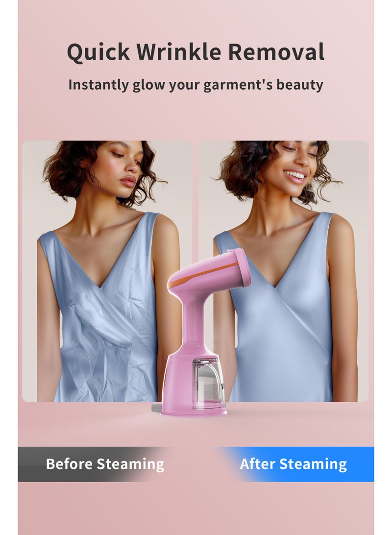 ULHYC 1200W High-Power Handheld Steam Iron with 30-Second Fast Heat-Up, 5 Smart Modes, Suitable for All Fabrics, Effective Wrinkle Removal, Portable Design, Pink | Gift Recommendation - Image 4